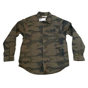 New Outerknown 100% organic cotton camo long sleeve button down shirt men size L